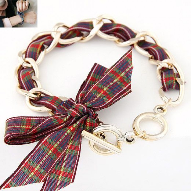 Korean Fashion Big Bow Metal Chain Bracelet Yiwu Toppinggoods Wholesale Nhsc210079