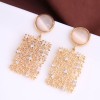 Korean Fashion Sweet Simple Flash Diamond Square Hollow Earrings Yiwu Toppinggoods Wholesale Nhsc210434