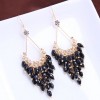 Korean Fashion Beautifully Concise Handmade Wild Drop Crystal Exaggerated Earrings Yiwu Toppinggoods Wholesale Nhsc210441