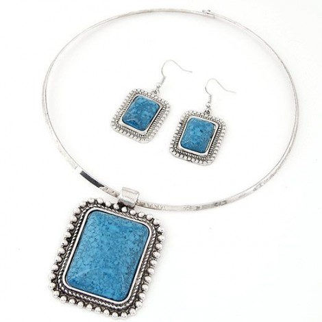 New Fashion Bohemian Gem Necklace Necklace Set Yiwu Toppinggoods Wholesale Nhsc210458