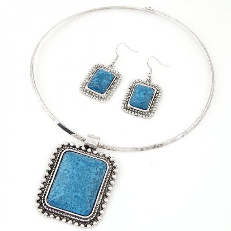 New Fashion Bohemian Gem Necklace Necklace Set Yiwu Toppinggoods Wholesale Nhsc210458