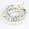 Korean Fashion Wild Pearl Woven Rope Multilayer Bracelet Yiwu Toppinggoods Wholesale Nhsc211300