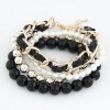Korean Fashion Wild Pearl Woven Rope Multilayer Bracelet Yiwu Toppinggoods Wholesale Nhsc211300
