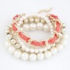 Korean Fashion Wild Pearl Woven Rope Multilayer Bracelet Yiwu Toppinggoods Wholesale Nhsc211300