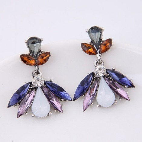 Metal Shiny Gorgeous Gemstone Earrings Yiwu Toppinggoods Wholesale Nhsc211303