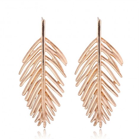 Metal Hollow Branches Leaves Leaves Exaggerated Earrings Yiwu Toppinggoods Wholesale Nhsc211309