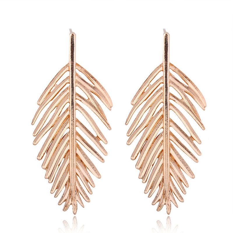 Metal Hollow Branches Leaves Leaves Exaggerated Earrings Yiwu Toppinggoods Wholesale Nhsc211309