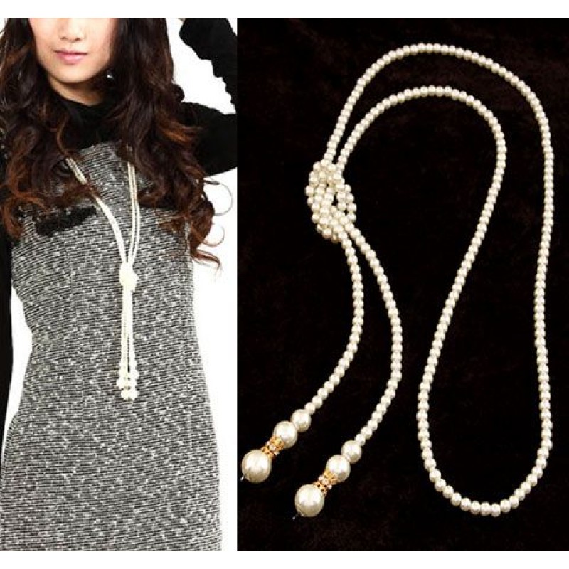 Imitation Pearl Simple Super Long Necklace Yiwu Toppinggoods Wholesale Nhsc211317