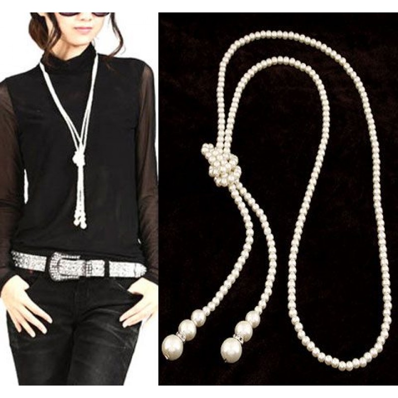 Excellent Pearl Simple Super Long Necklace Yiwu Toppinggoods Wholesale Nhsc211318