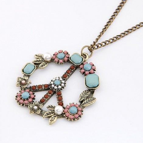 Korean Fashion Retro Peace Tag Sweater Chain Yiwu Toppinggoods Wholesale Nhsc211320