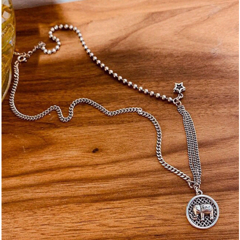 Fashion Retro Simple Small Elephant Pendant Personality Girl Necklace Wholesale Nhsc217002