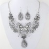 Fashion Metal Hollow Butterfly Drop Temperament Necklace Earring Set Wholesale Nhsc217017