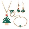 Fashion Metal Christmas Jewelry Set Fourpiece Set Necklace Earring Ring Bracelet Set Wholesale Nhsc217286