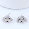 Exquisite Korean Fashion Sweet Inlaid Zircon Dog Puppy Personality Earrings Wholesale Nhsc218095