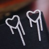 Exquisite 925 Silver Post Korean Fashion Sweet Zirconium Love Personality Stud Earrings Wholesale Nhsc218097