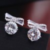 Exquisite Korean Earrings Korean Fashion Sweet Bowknot Inlaid Zircon Personality Earrings Wholesale Nhsc218103