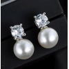 Exquisite Korean Fashion Sweet Zircon Personality Pearl Stud Earrings Wholesale Nhsc218104