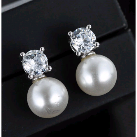 Exquisite Korean Fashion Sweet Zircon Personality Pearl Stud Earrings Wholesale Nhsc218104