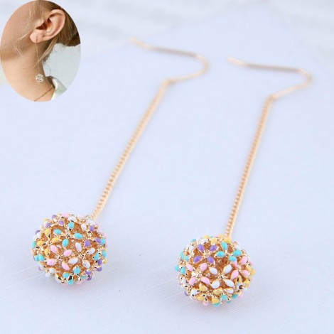 Boutique Korean Fashion Sweet And Simple Flower Buds Hair Ball Personalized Earrings Wholesale Toppinggoods Nhsc219057