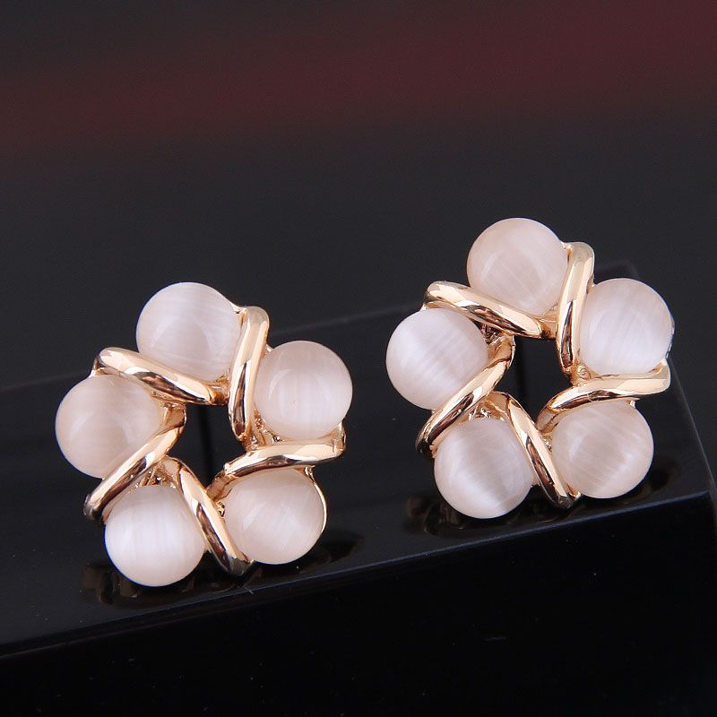 Exquisite Korean Fashion Sweet And  Simple Opal Personality Earrings Wholesale Toppinggoods Nhsc219061