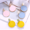 Korean Stylish Metal Sweet Contrast Color Disc Earrings Wholesale Toppinggoods Nhsc219069