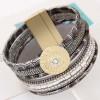 New Trend Metal Flashes Gorgeous Multilayer Leather Wild Temperament Fashion Ultra Wide Magnetic Buckle Bracelet Wholesale Toppinggoods Nhsc220205