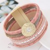 New Trend Metal Flashes Gorgeous Multilayer Leather Wild Temperament Fashion Ultra Wide Magnetic Buckle Bracelet Wholesale Toppinggoods Nhsc220205