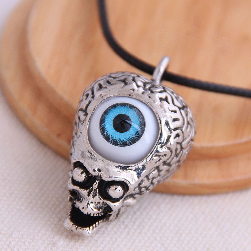 Fashion Retro Trend Mens Domineering Retro Skull Demon Eye Exaggerated Necklace Wholesale Toppinggoods Nhsc221081