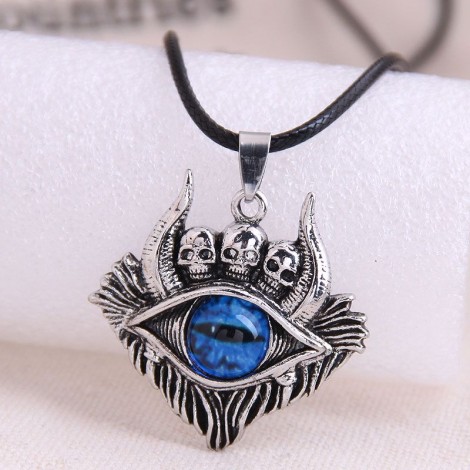 Fashion Retro Skull Demon Eye Trend Mens Domineering Retro Exaggerated Necklace Wholesale Toppinggoods Nhsc221089
