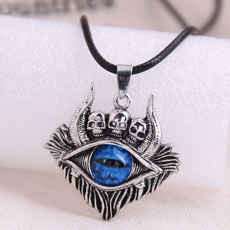 Fashion Retro Skull Demon Eye Trend Mens Domineering Retro Exaggerated Necklace Wholesale Toppinggoods Nhsc221089