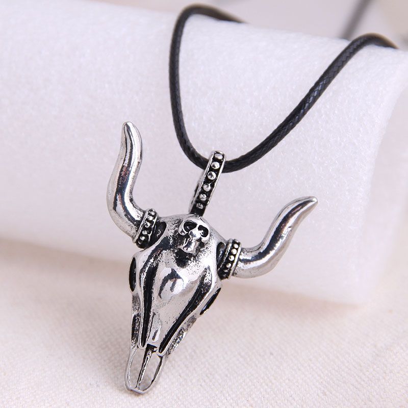 Fashion Retro Bull Head Trend Mens Domineering Retro Exaggerated Necklace Wholesale Toppinggoods Nhsc221092