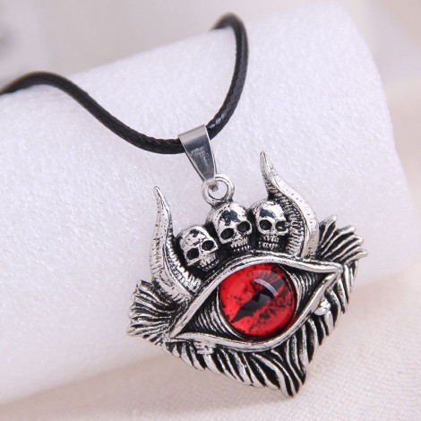 Fashion Retro Skull Demon Eye Trend Mens Domineering Retro Exaggerated Necklace Wholesale Toppinggoods Nhsc221093