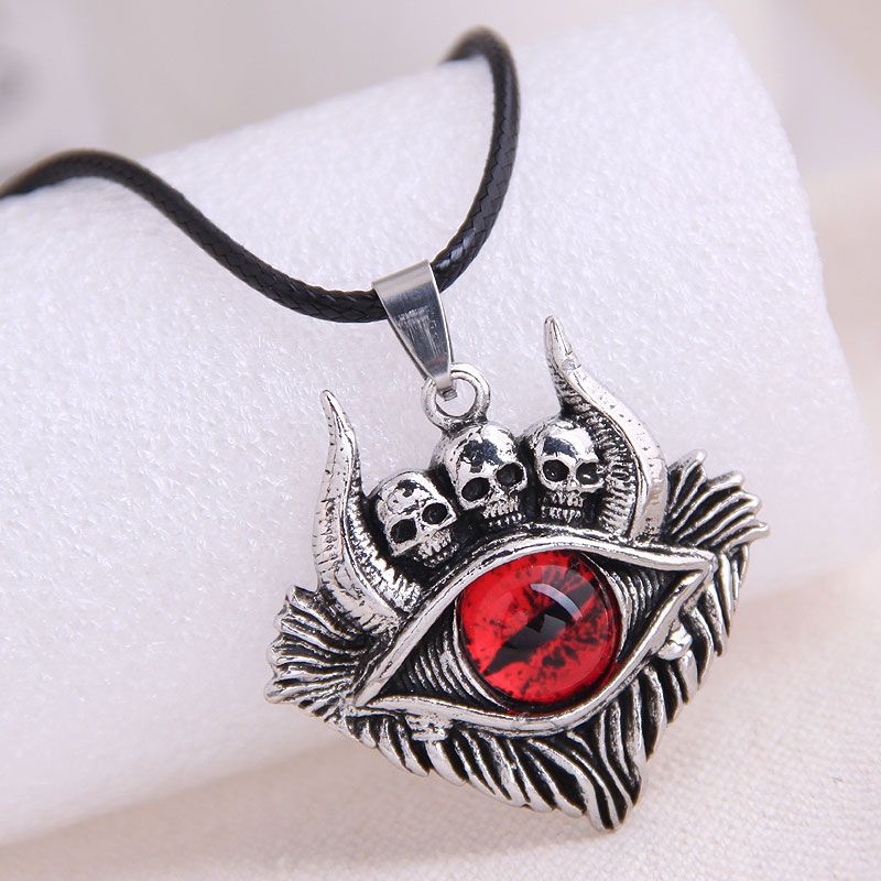Fashion Retro Skull Demon Eye Trend Mens Domineering Retro Exaggerated Necklace Wholesale Toppinggoods Nhsc221093