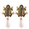 Fashion Metal Simple Flash Diamond Frog Drop Temperament Earrings  Wholesale Toppinggoods Nhsc221630