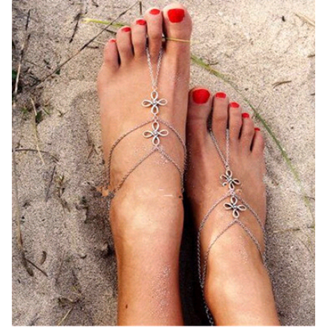 Fashion Simple Metal Four Leaf Personality Anklet Wholesale Toppinggoods Nhsc222297