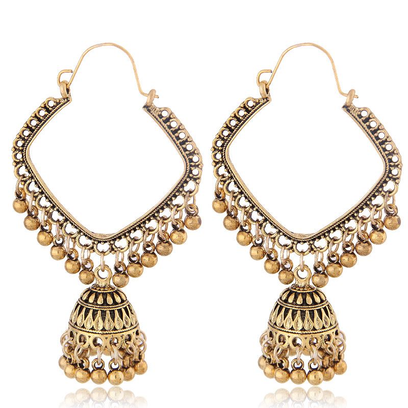 New Retro Texture Bohemian Earrings Simple Square Bell Drop Spike Temperament Earrings Wholesale Toppinggoods Nhsc222302