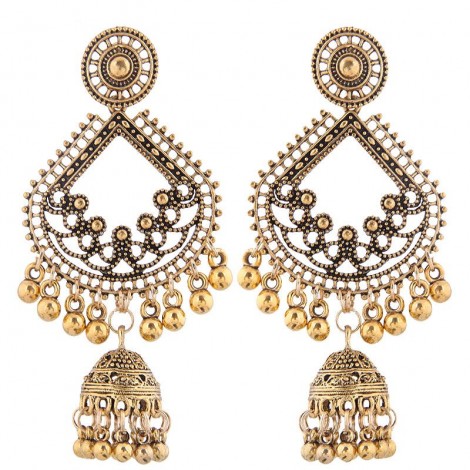 New Retro Texture Bohemian Clan Wind Bell Tassel Drop Spike Temperament Earrings Wholesale Toppinggoods Nhsc222304