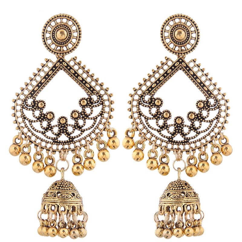 New Retro Texture Bohemian Clan Wind Bell Tassel Drop Spike Temperament Earrings Wholesale Toppinggoods Nhsc222304