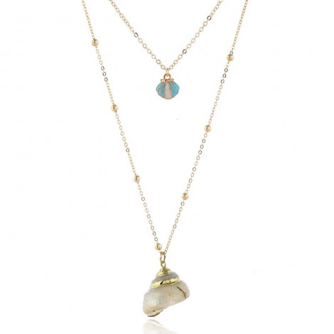 Fashion Metal Simple Conch Accessories Double Temperament Personality Necklace Wholesale Niihaojewelry Nhsc223403