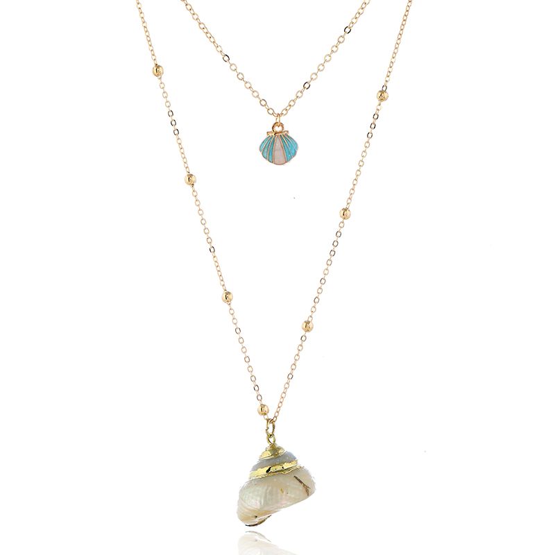 Fashion Metal Simple Conch Accessories Double Temperament Personality Necklace Wholesale Niihaojewelry Nhsc223403