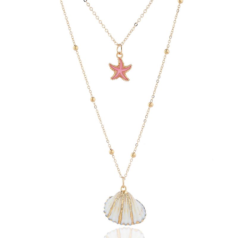 Fashion Metal Simple Seashell Accessories Double Temperament Personality Necklace Wholesale Niihaojewelry Nhsc223409