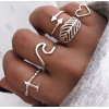 Fashion Metal Simple Aircraft Love Leaf Exaggerated Temperament Combination Ring Wholesale Toppinggoods Nhsc224998