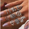 Fashion Metal Simple And Big Heart Big Palm Exaggerated Temperament Combination Ring Wholesale Toppinggoods Nhsc225000