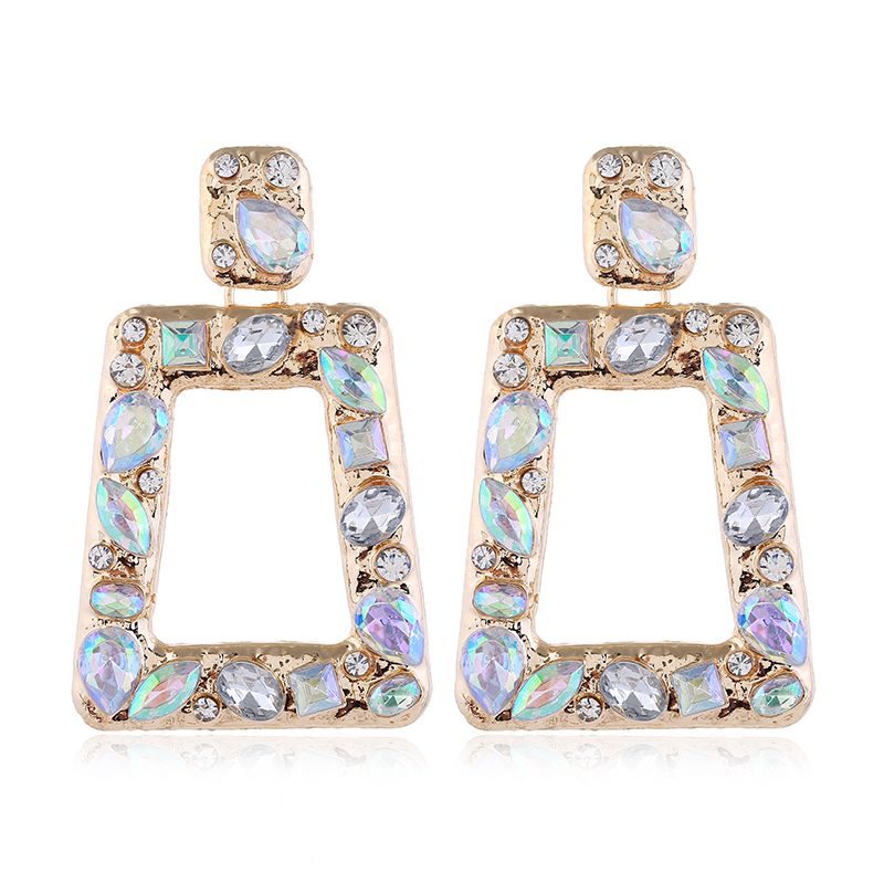 Metal Simple Geometric Shape Shine Gem Temperament Exaggerated Earrings Wholesale Toppinggoods Nhsc225006