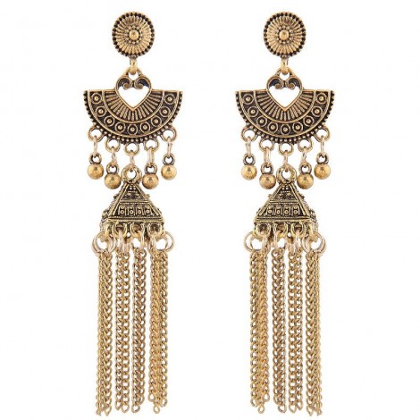 New Retro Texture Bohemian Celebrity Style Simple Bells Drip Tassel Temperament Earrings Wholesale Toppinggoods Nhsc225291