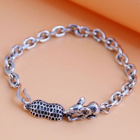 New Fashion Metal Simple And Cute Mouse Temperament Mens Bracelet Wholesale Toppinggoods Nhsc225549