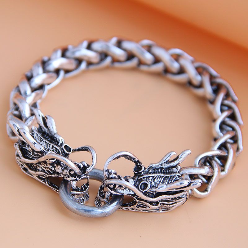 New Fashion Metal Simple Auspicious Dragon Temperament Mens Bracelet Wholesale Toppinggoods Nhsc225550