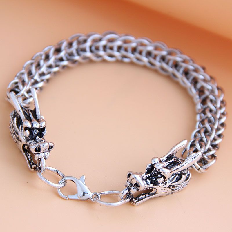 New Fashion Metal Simple Auspicious Dragon Temperament Mens Bracelet Wholesale Toppinggoods Nhsc225551