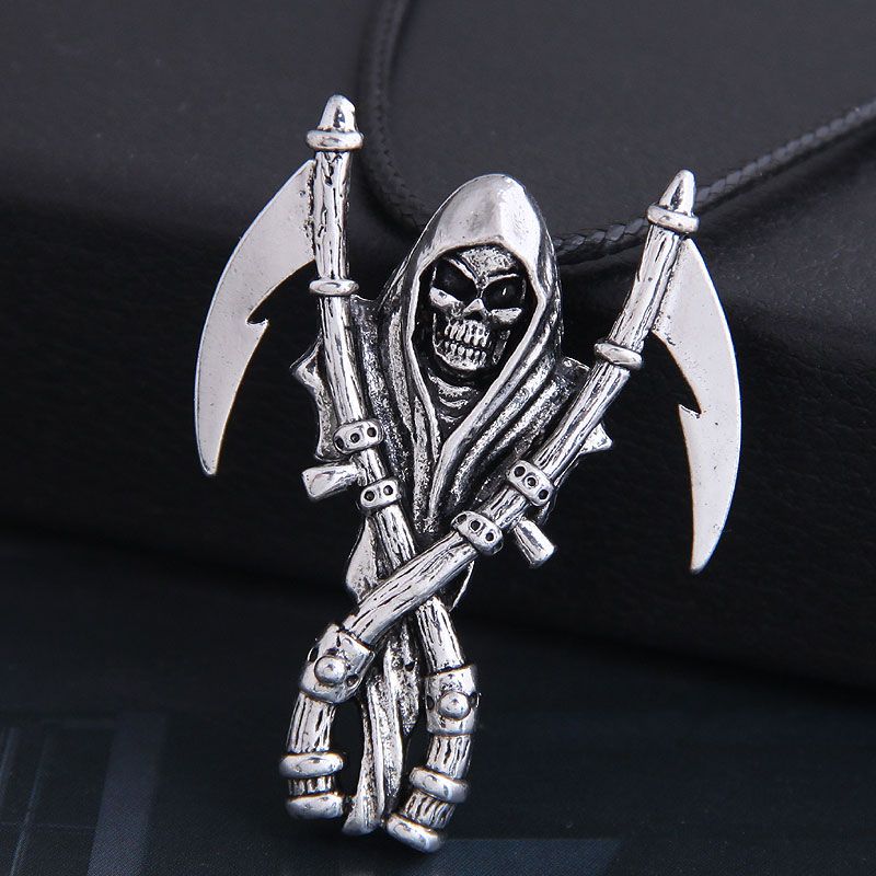New Fashion Men Domineering Retro Skull Tomahawk Personality Necklace Wholesale Toppinggoods Nhsc225552
