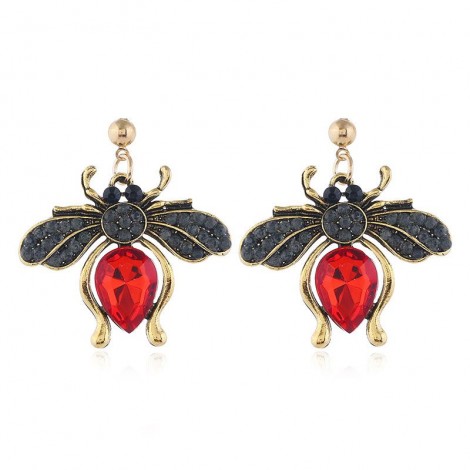 Metal Simple Shine Gemstone Ladybug Fashion Temperament Exaggerated Earrings Wholesale Toppinggoods Nhsc225576